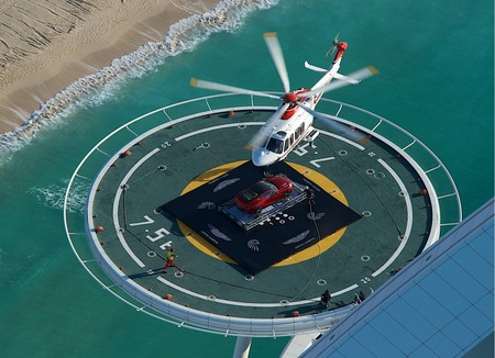 Aston Martin Vanquish on Burj Al Arab 2